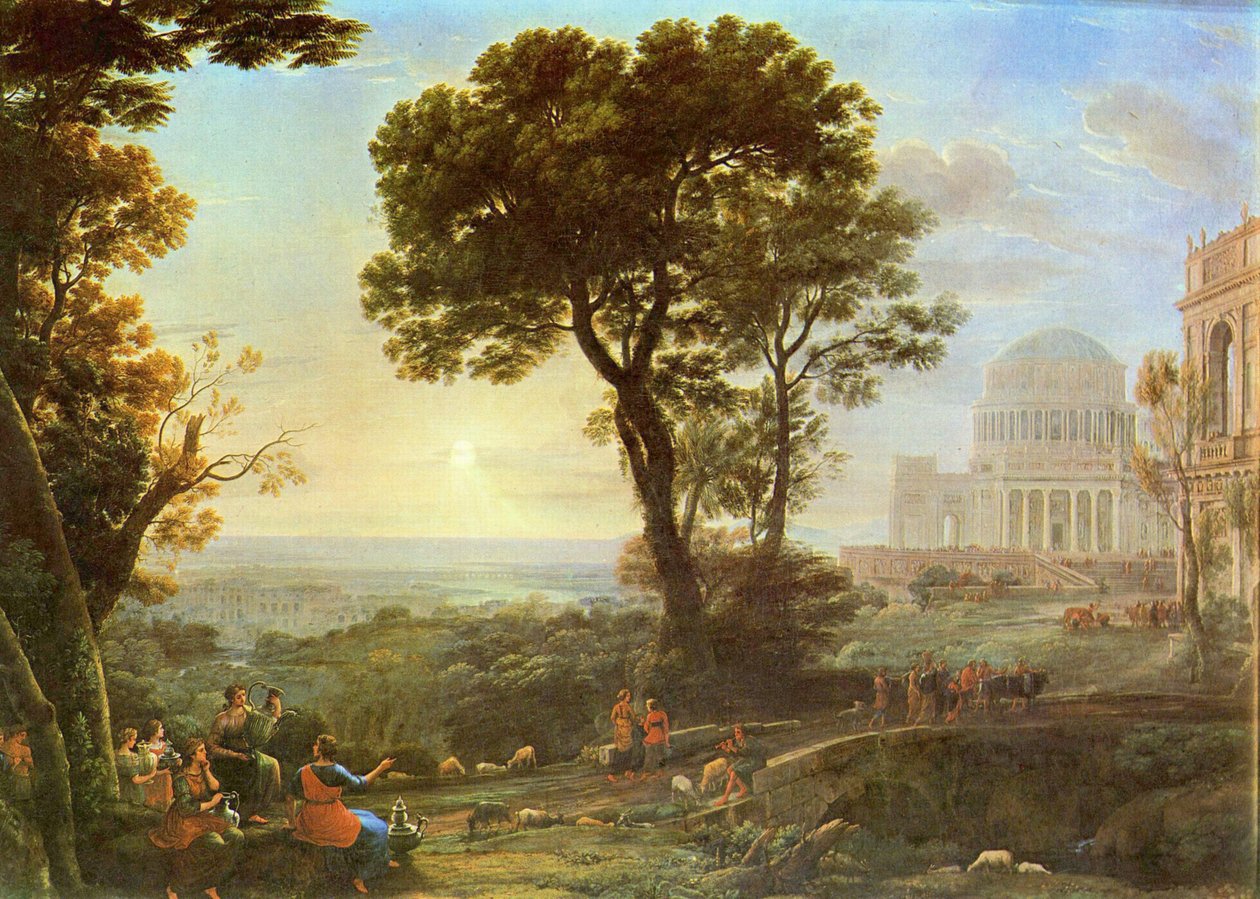 Vedute von Delphi mit einer Opferprozession av Claude Lorrain