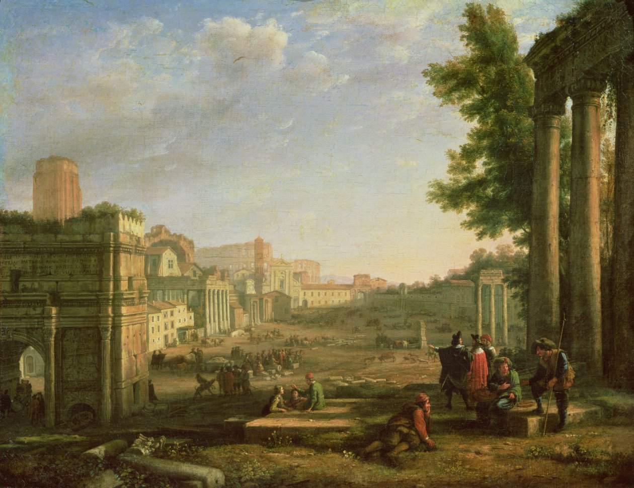 Utsikt över Campo Vaccino, Rom, 1636 av Claude Lorrain