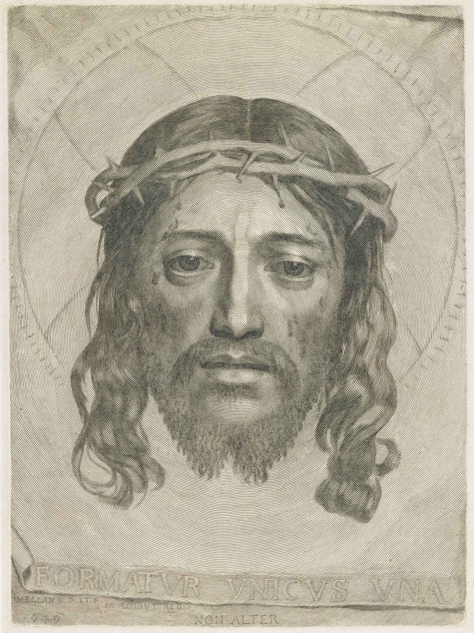Den heliga Veronikas sudarium, 1649 av Claude Mellan