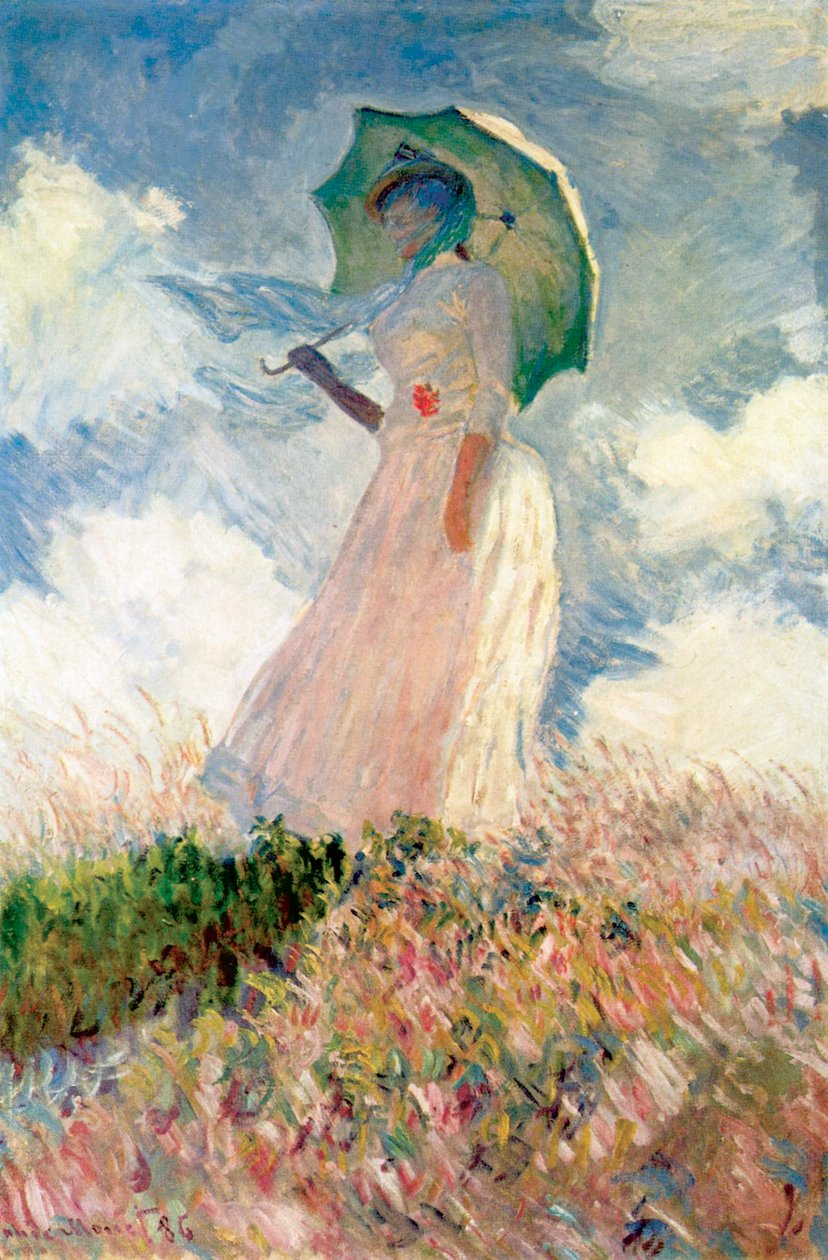  Frau mit Sonnenschirm av Claude Monet