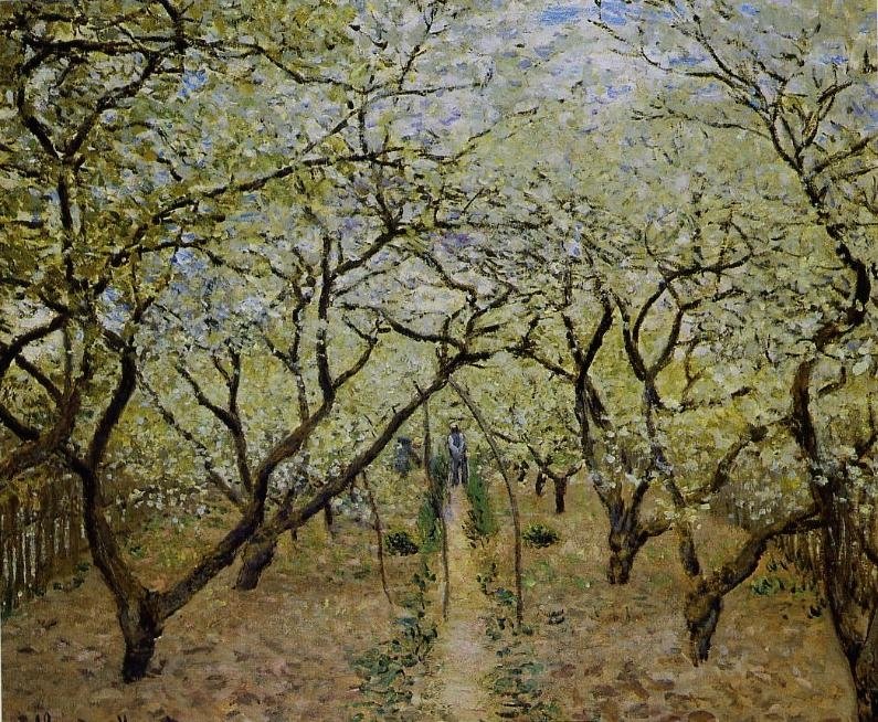  Kvetouci sad Jablonovy sadnFrancais : Verger en fleursn av Claude Monet