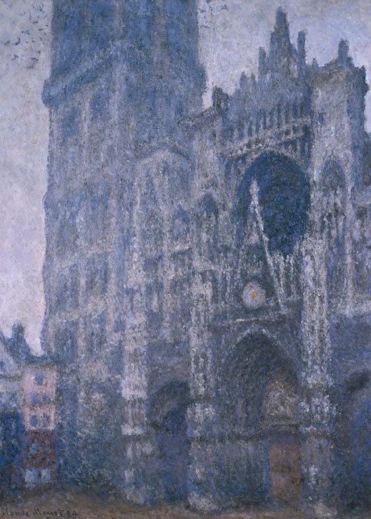  La Cathedrale de Rouen. Le Portail et la tour dAlbane. Temps grisn  av Claude Monet