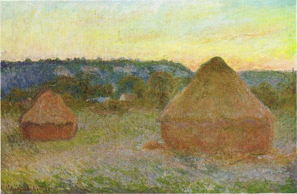  Stacks of Wheat End of Day, Autumnn  av Claude Monet