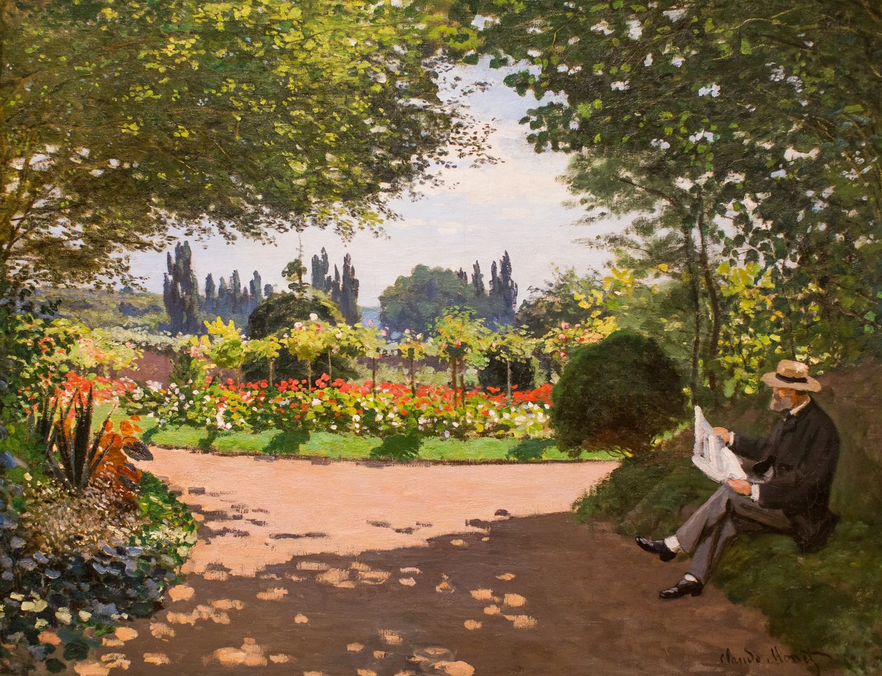 Adolphe Monet i Coteau-trädgården på Sainte-adressen av Claude Monet