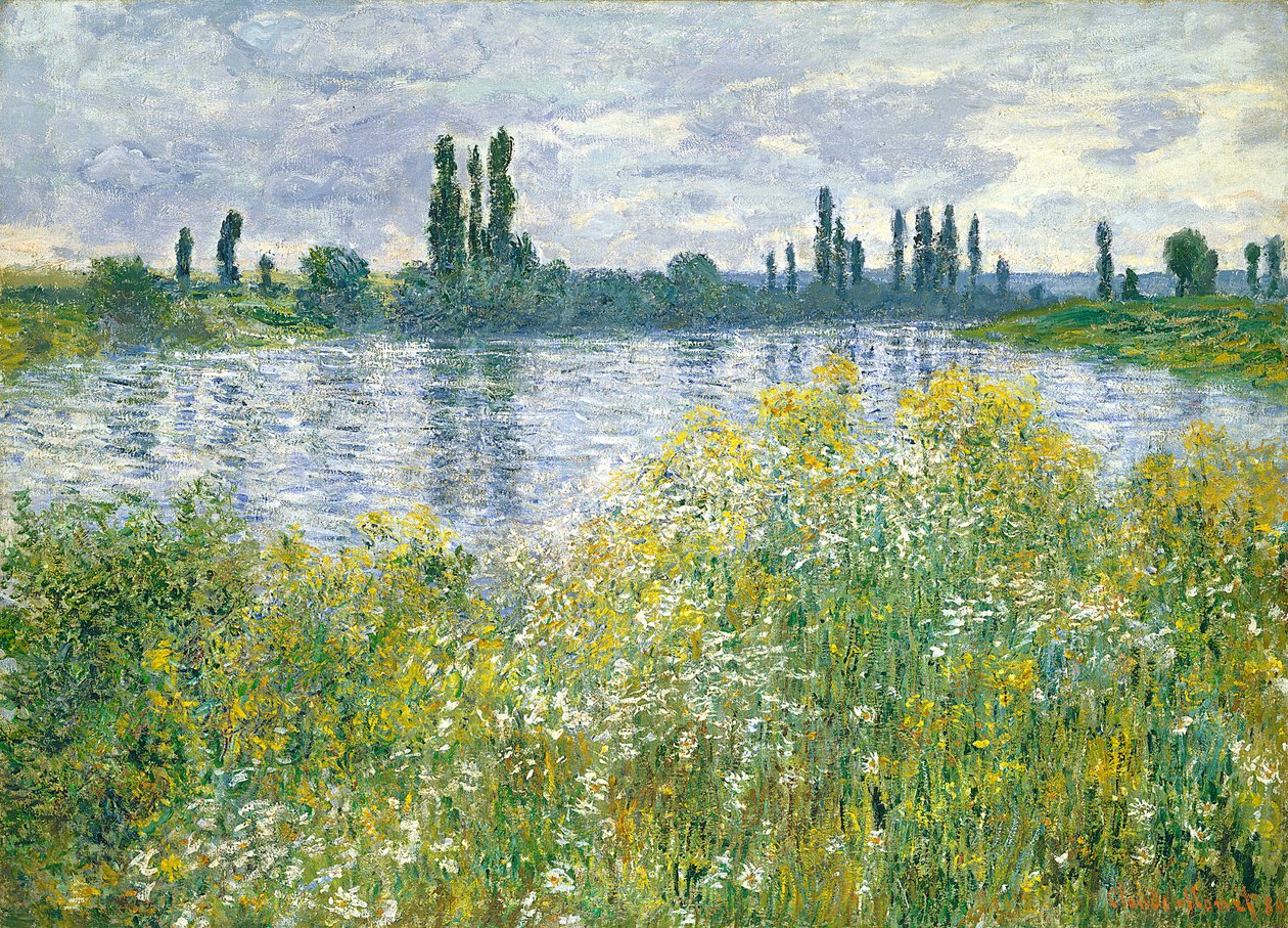 Banken av Seine, Vetheuil, 1880 av Claude Monet