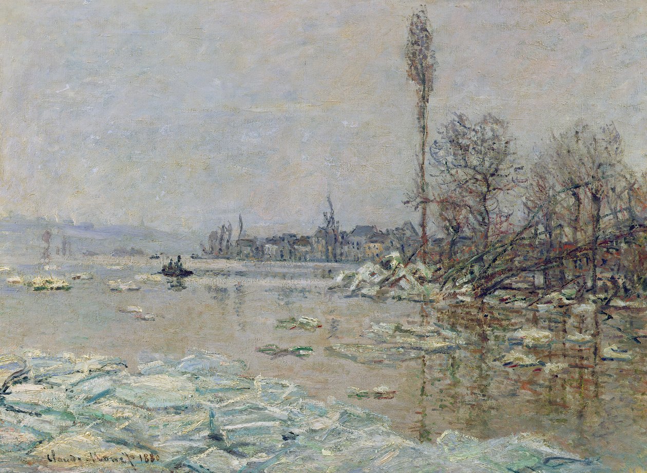 Isbrott, 1880 av Claude Monet