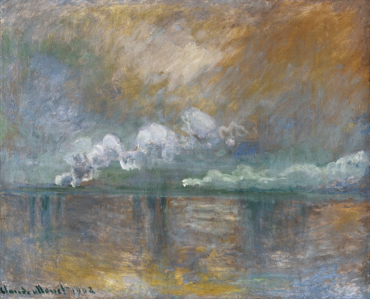 Charing Cross Bridge, Smoke in the Fog, 1902 av Claude Monet