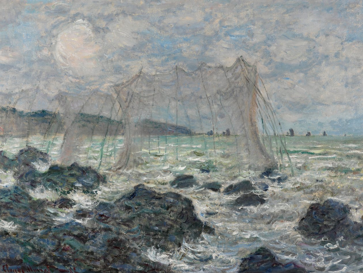 Fiskenät i Pourville av Claude Monet