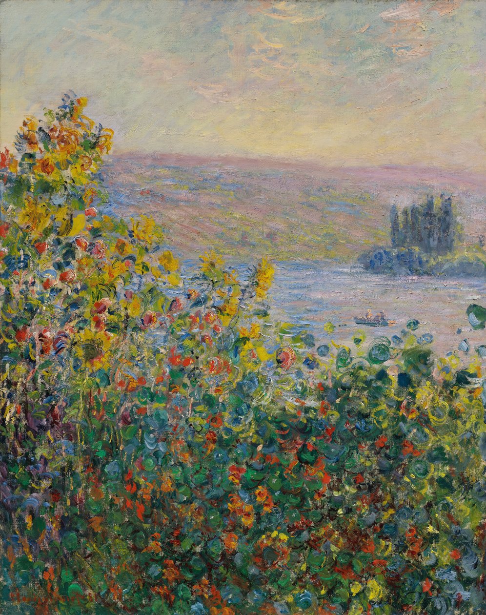 Blomsterrabatter i Vétheuil av Claude Monet