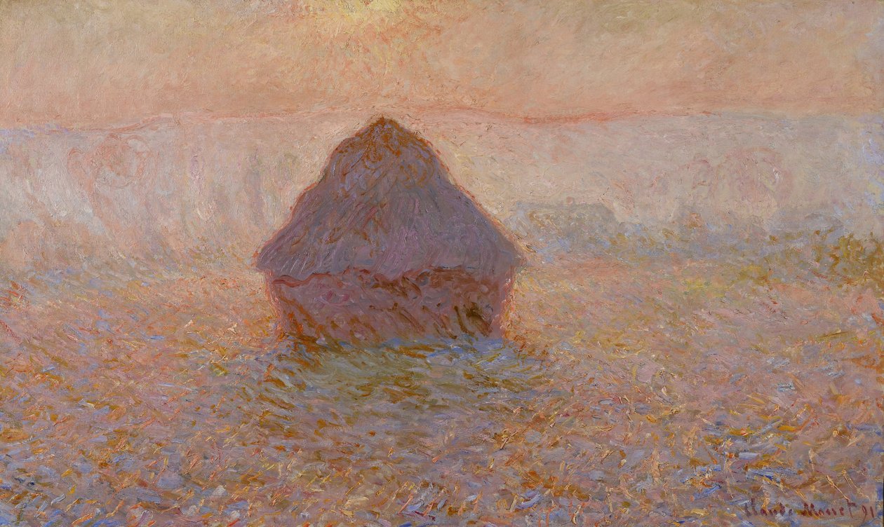 Grainstack, Sun in the Mist, 1891 av Claude Monet