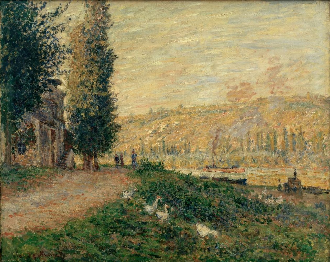 Flodbanken vid Lavacourt av Claude Monet