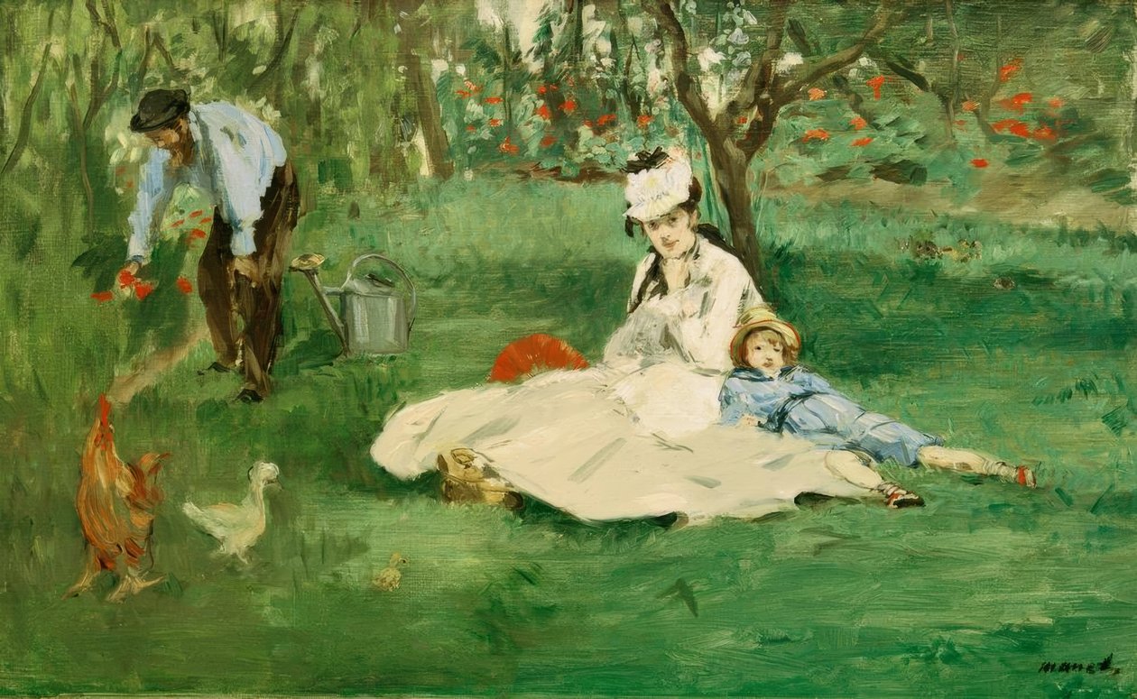 Familjen Monet i trädgården av Claude Monet