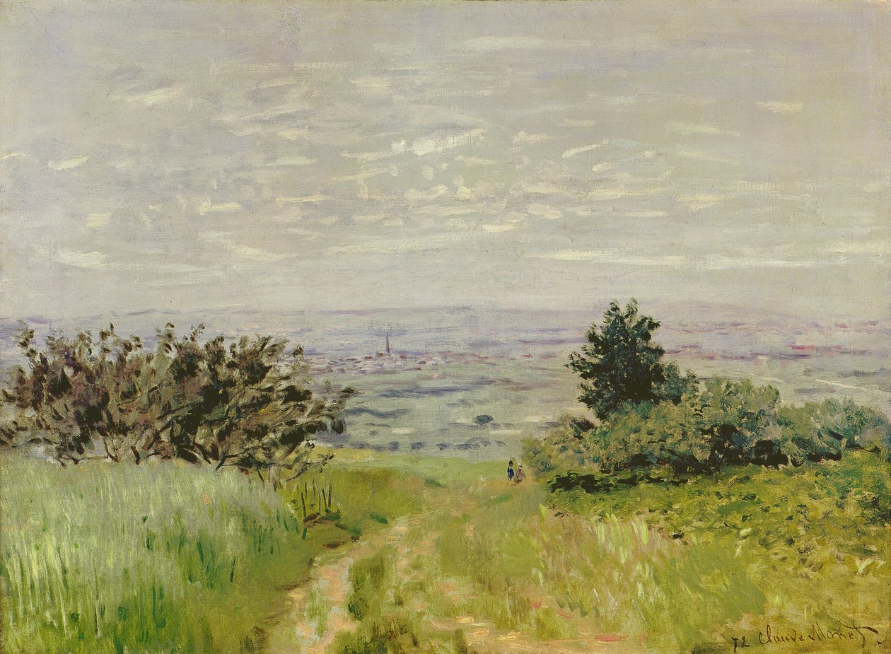 Landskap, full utsikt över Argenteuil (Sannois kullar), 1872 av Claude Monet