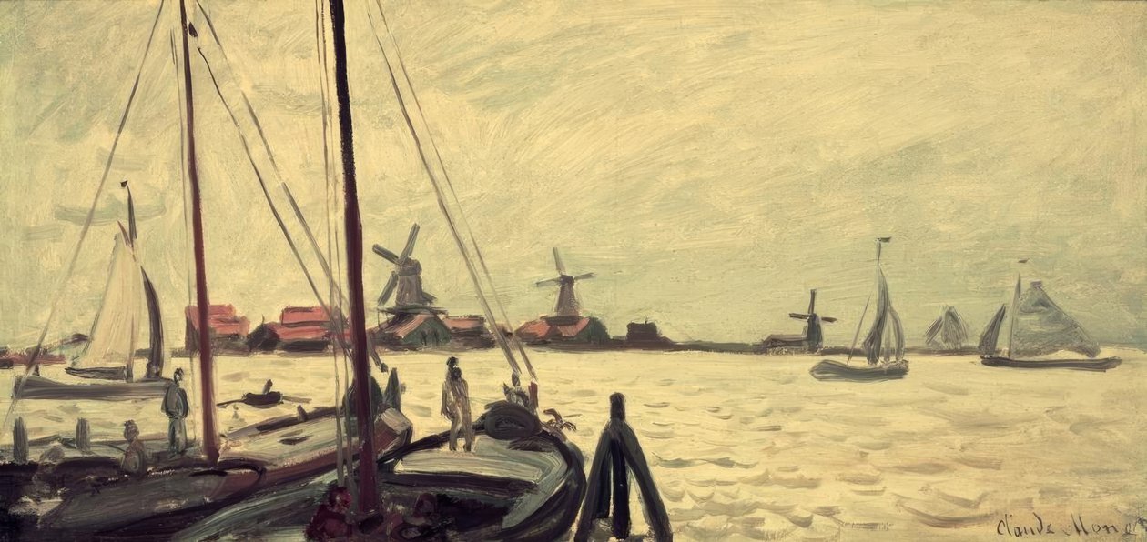 Zaanflodens stränder av Claude Monet