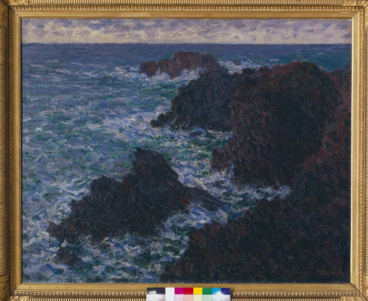 Klipporna i Belle-Ile; den vilda kusten av Claude Monet