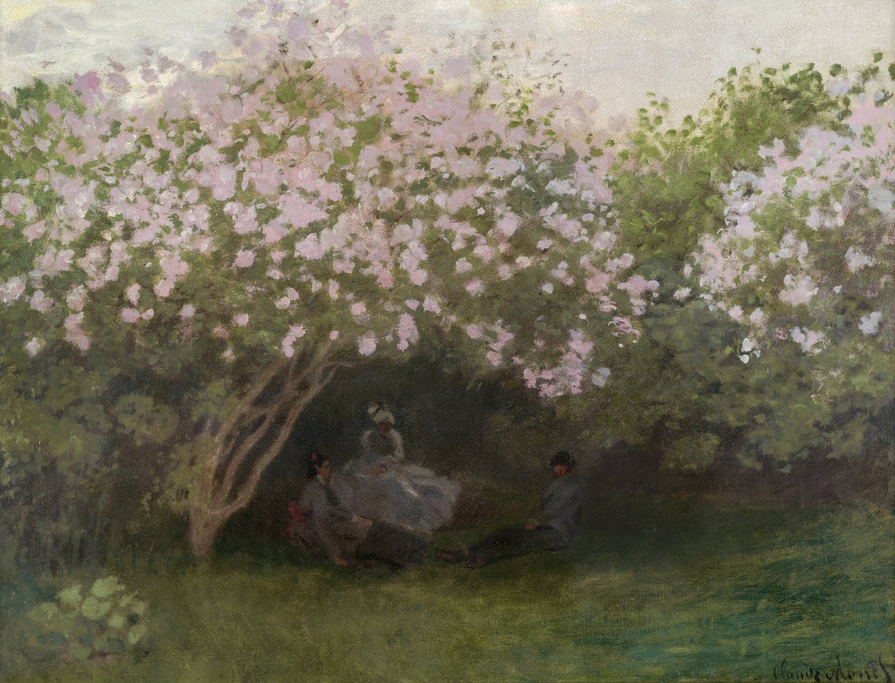 Syrener, grått väder, 1872 av Claude Monet