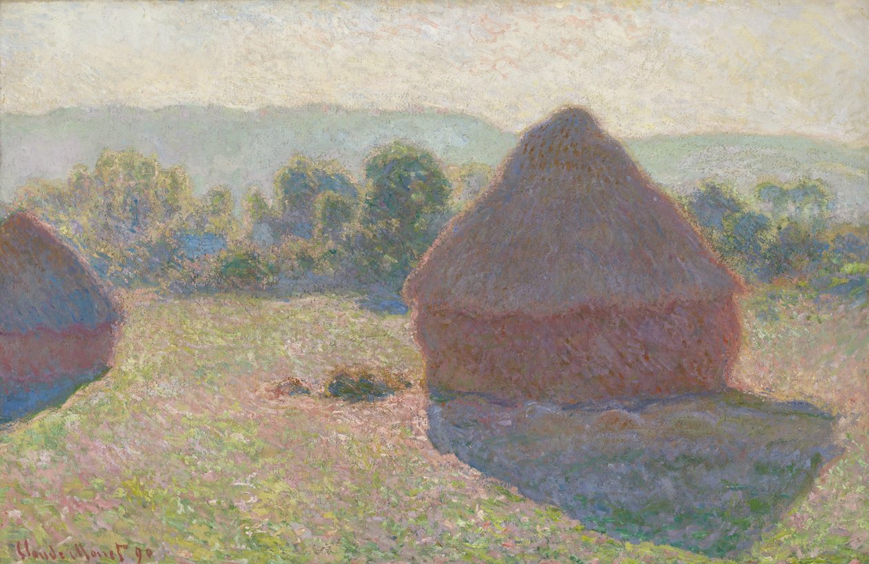 Slipstenar, middag (höstackar, middagstid) av Claude Monet