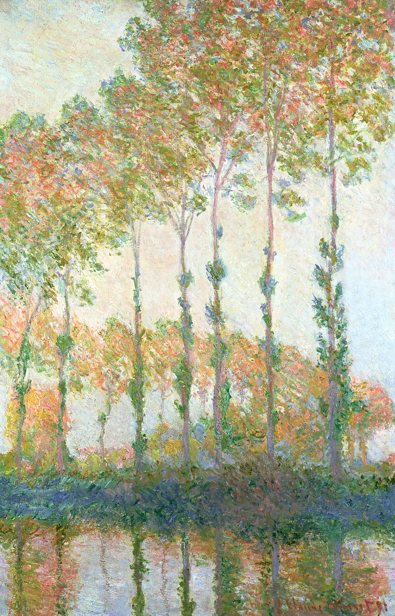 Poplar på stranden av Epte, hösten 1891 av Claude Monet
