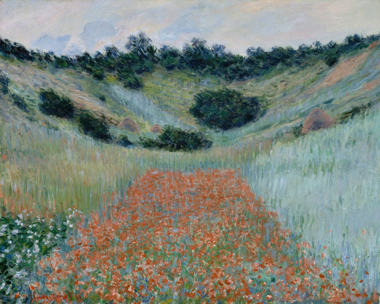 Poppy Field in a Hollow near Giverny av Claude Monet