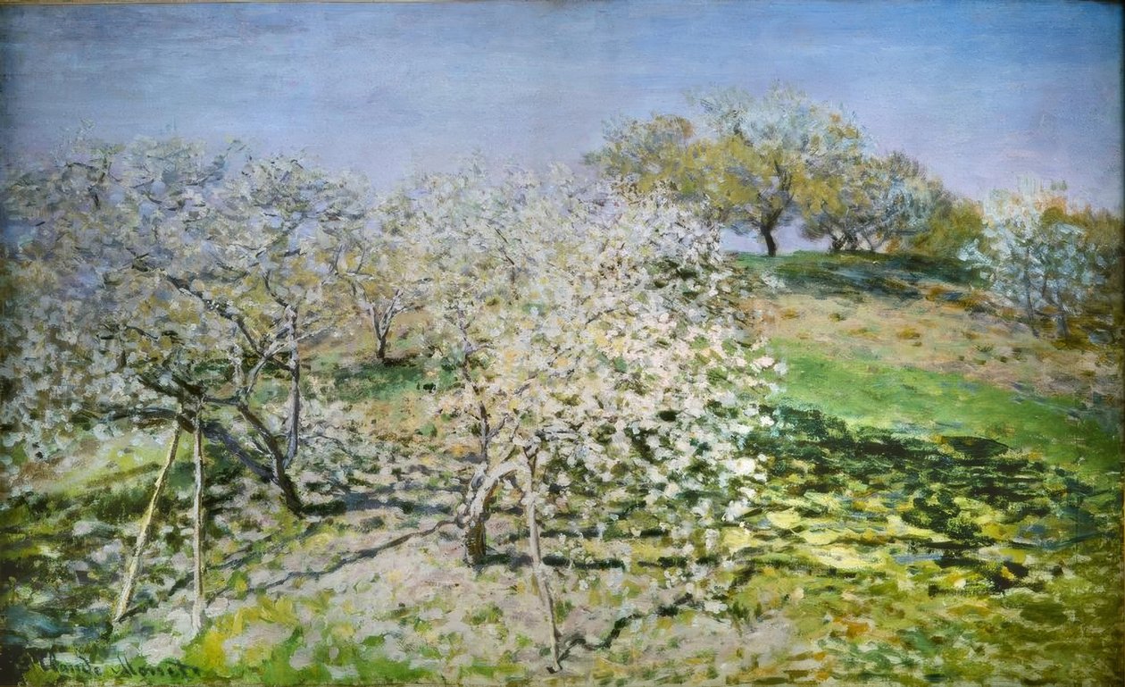Vår. Äppelblommor av Claude Monet