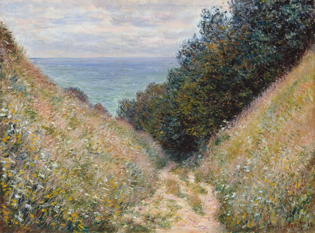 Road at La Cavée, Pourville av Claude Monet