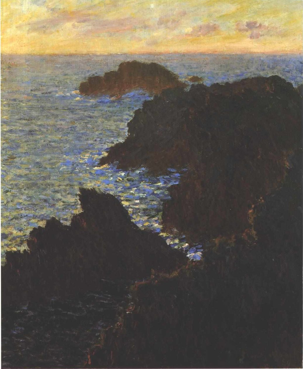 Rocks at Belle-Isle, Port-Domois av Claude Monet