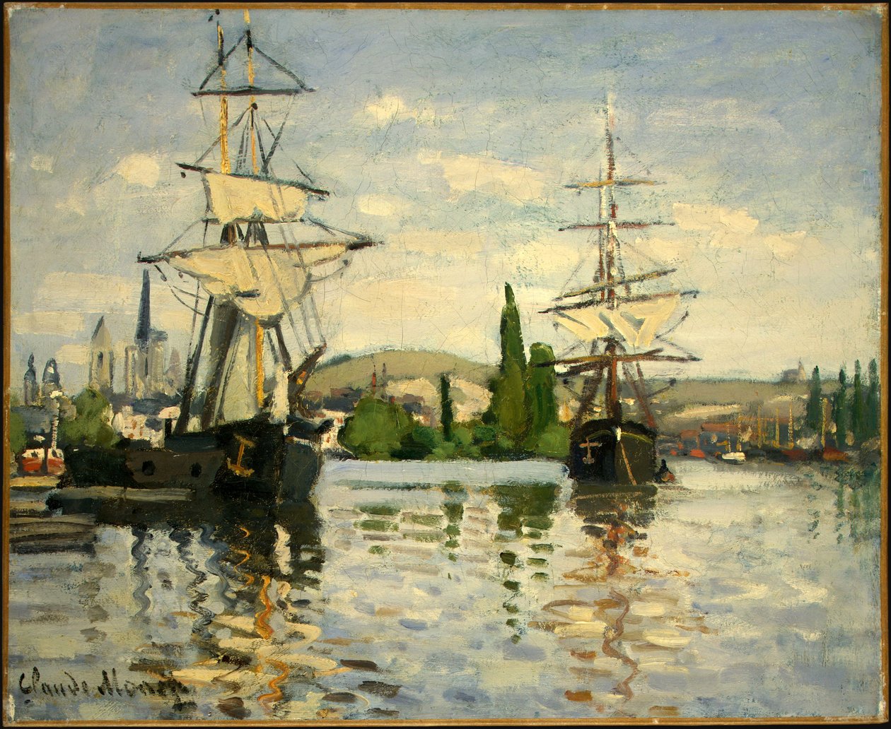 Ships Riding on the Seine at Rouen av Claude Monet
