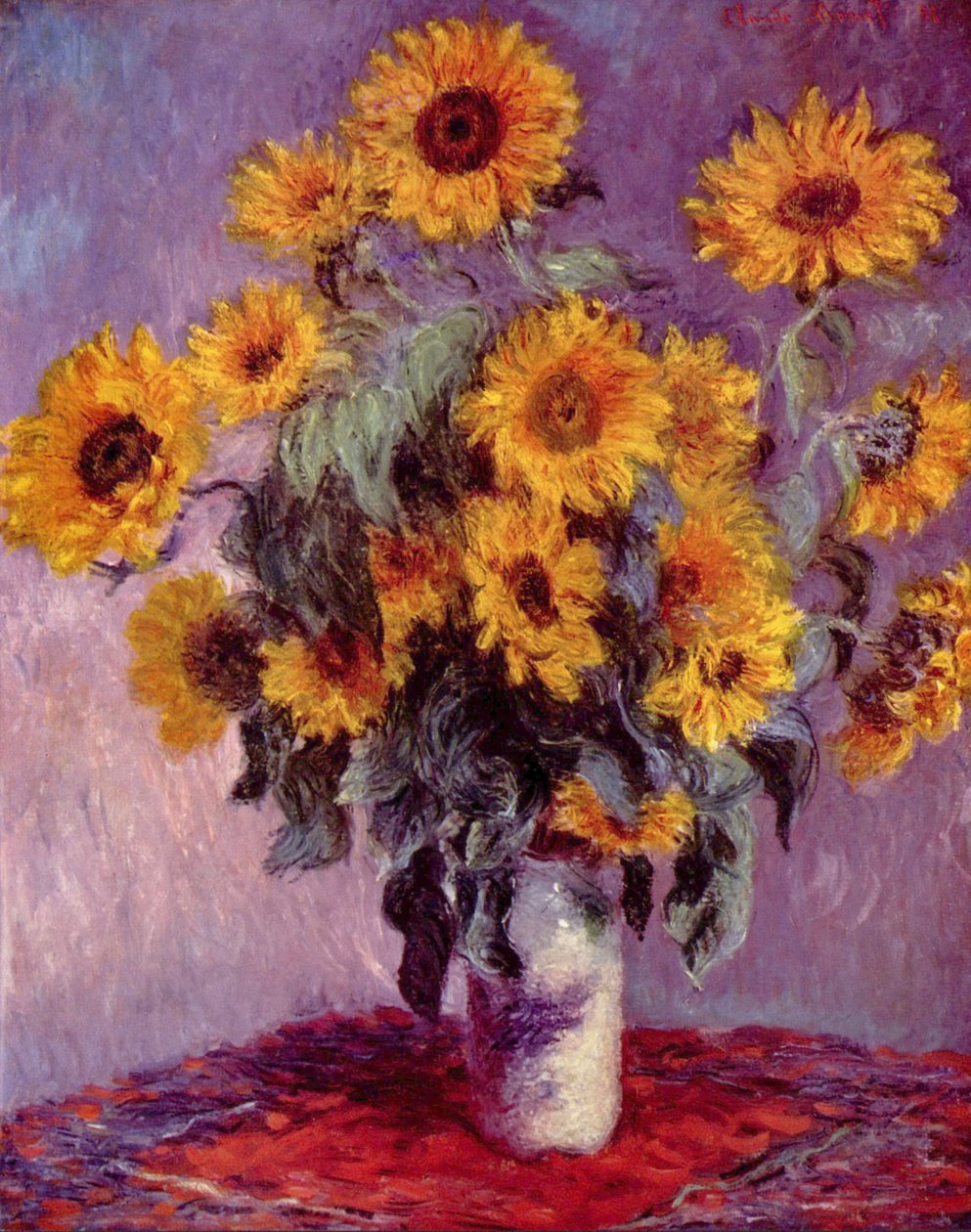 Stilleben mit Sonnenblumen av Claude Monet