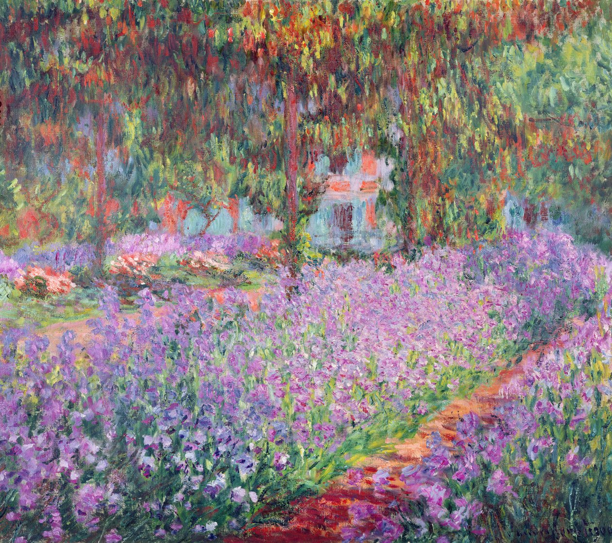 Konstnärens trädgård i Giverny, 1900 av Claude Monet