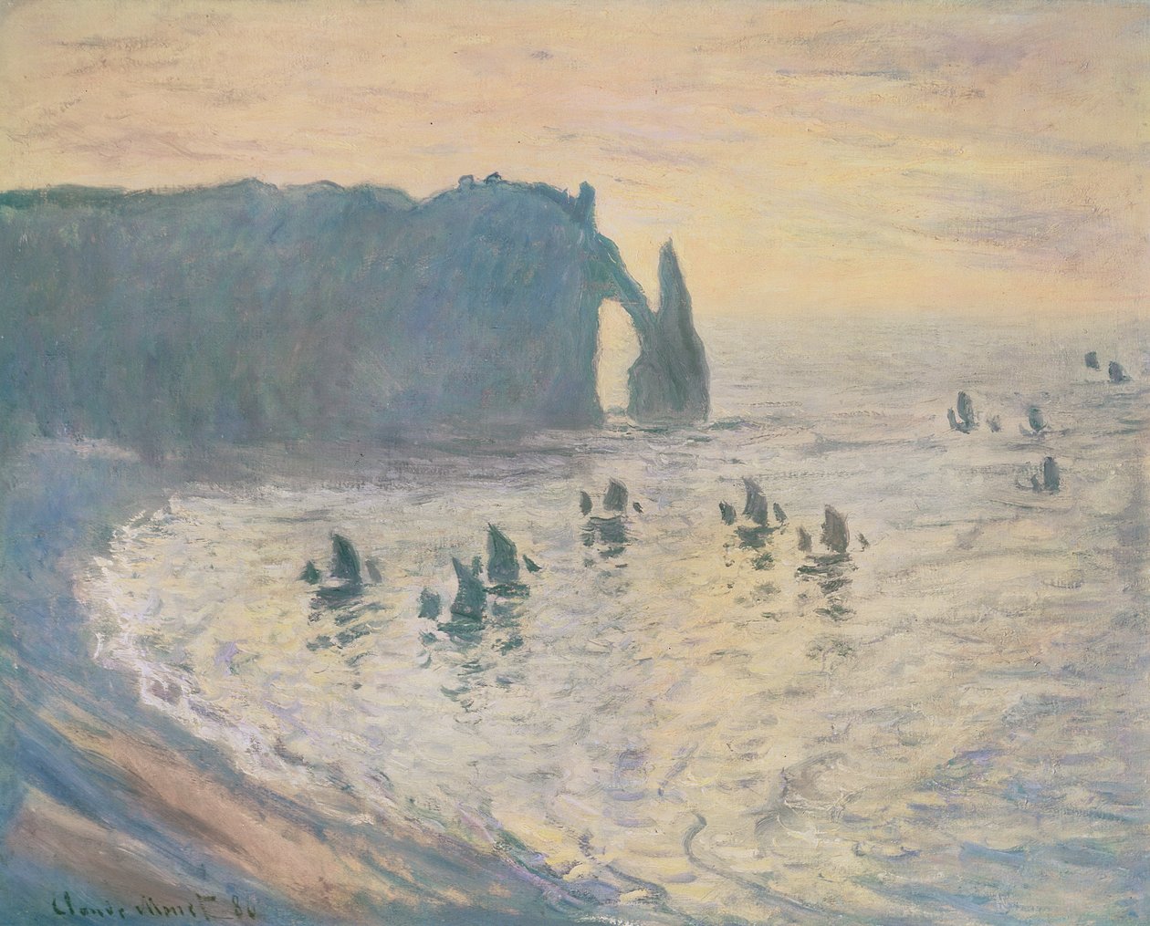 Klipporna vid Etretat, 1886 av Claude Monet