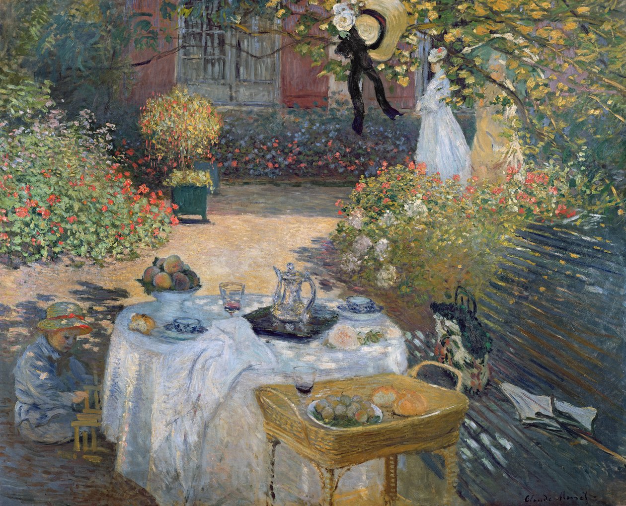 Lunchen: Monets trädgård i Argenteuil, ca 1873 av Claude Monet