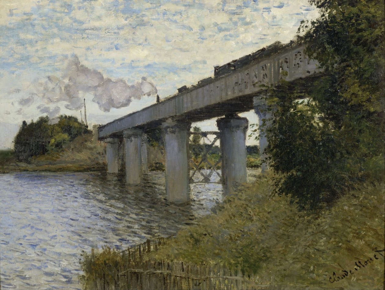 The Railroad bridge in Argenteuil av Claude Monet