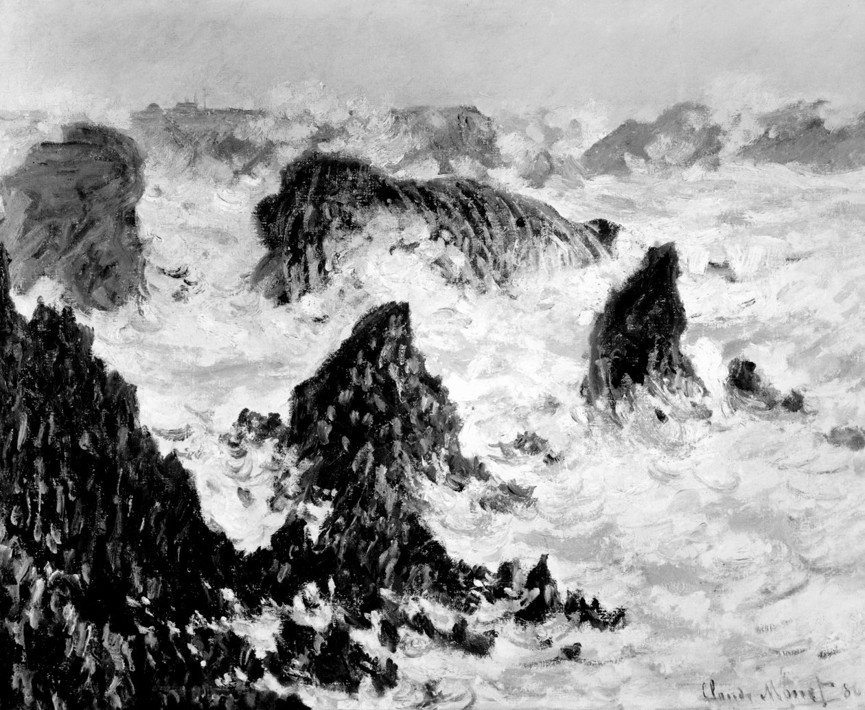 The Rocks of Belle-Ile, 1886 av Claude Monet