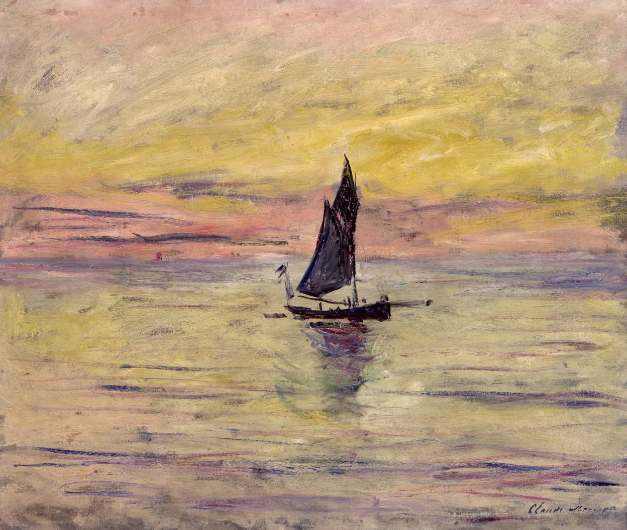 Segelbåten, Aftoneffekt, 1885 av Claude Monet