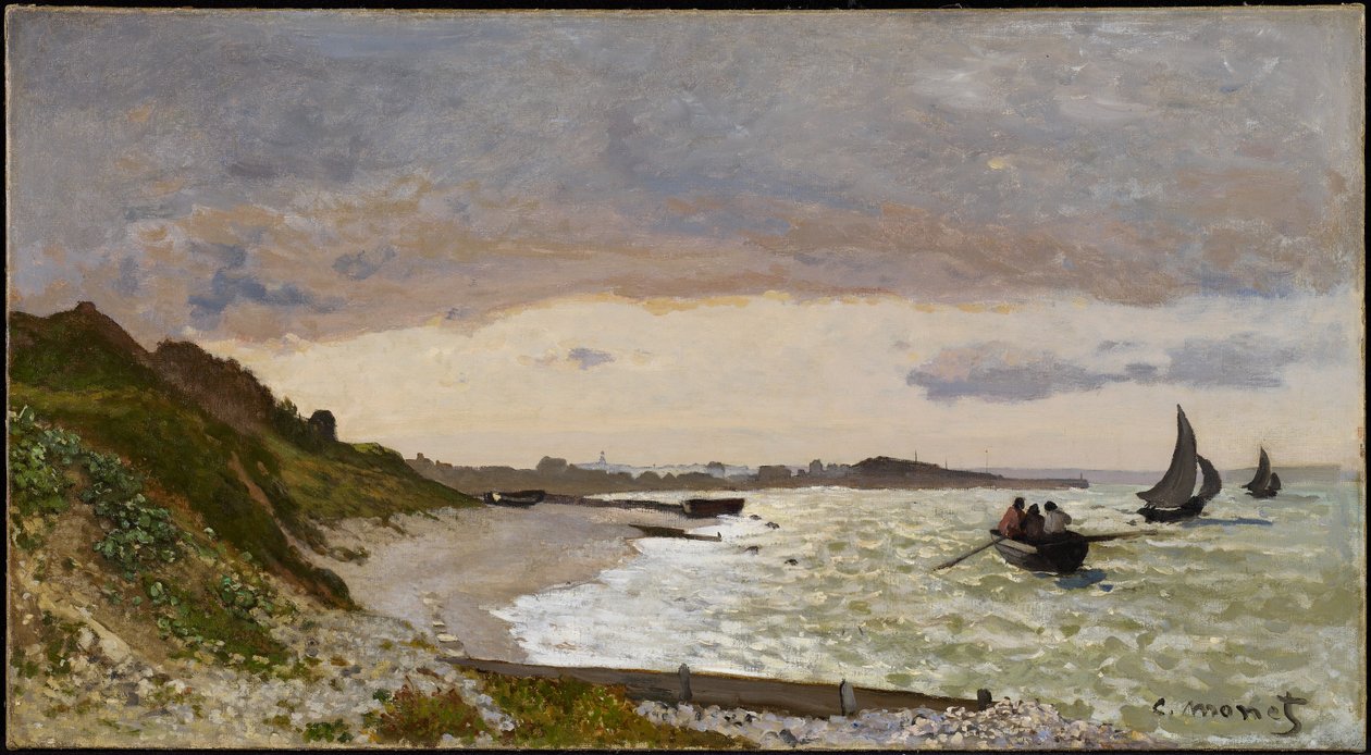 Stranden vid Sainte-Adresse, 1864 av Claude Monet