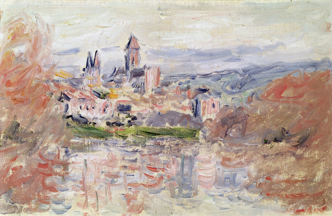 Byn Vetheuil, ca 1881 av Claude Monet