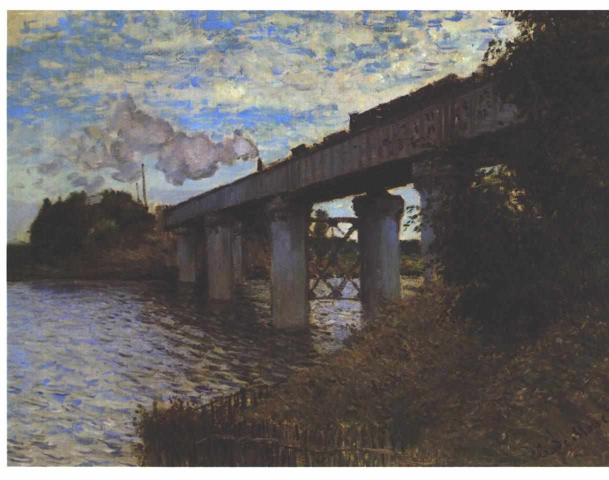 The train bridge in Argenteuil av Claude Monet