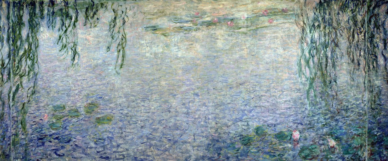 Näckrosor: Morgon med gråtpilar, detalj av den centrala delen, 1915-26 (se även 162347 och 162349) av Claude Monet