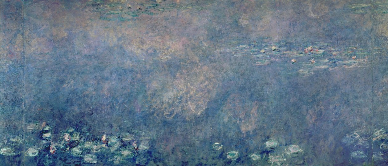 Näckrosor: Two Weeping Willows, mitten vänstra sektionen, 1914-18 (se även 75700, 75702-03) av Claude Monet