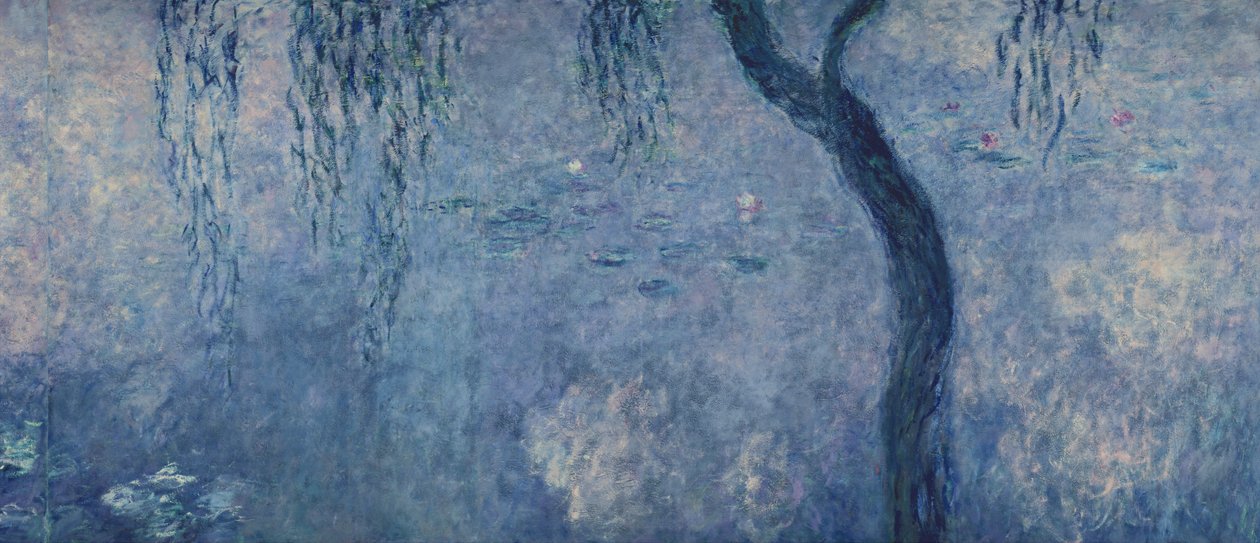 Näckrosor: Two Weeping Willows, högra sektionen, 1914-18 (se även 75700-02) av Claude Monet