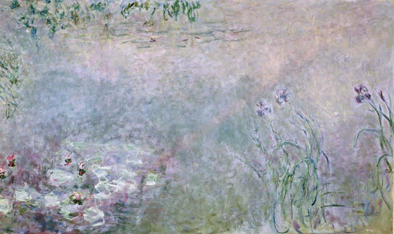 Näckrosdetalj av övre delen, c.1910 olja på duk av Claude Monet