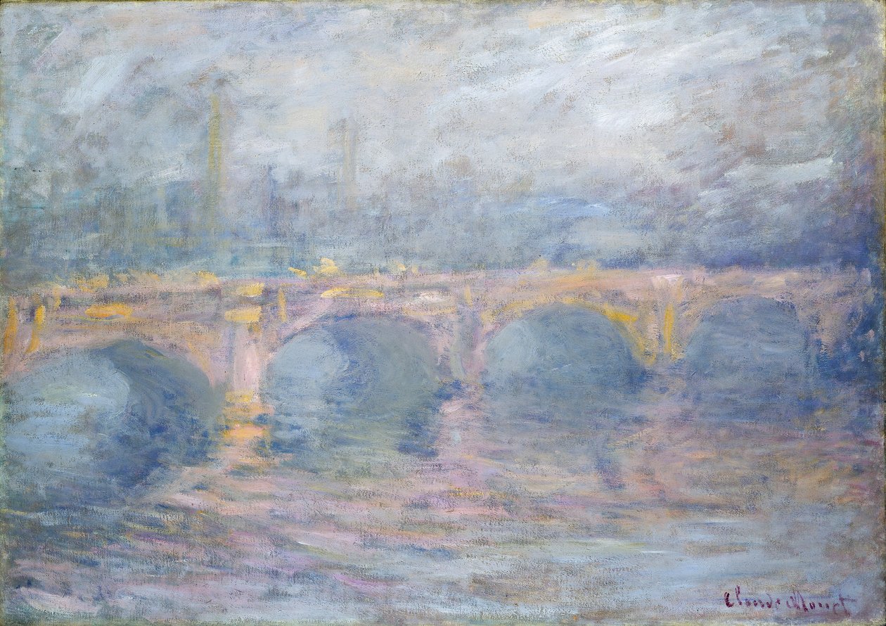 Waterloo Bridge, London, vid solnedgången, 1904 av Claude Monet