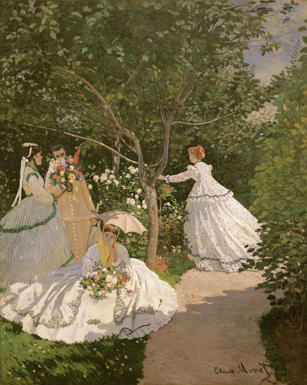 Kvinnor i trädgården, 1866 av Claude Monet