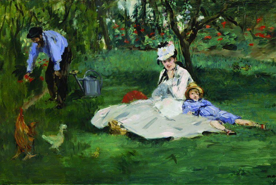 Édouard Manet --The Monet Family in Their Garden at Argenteuil av Claude Monet