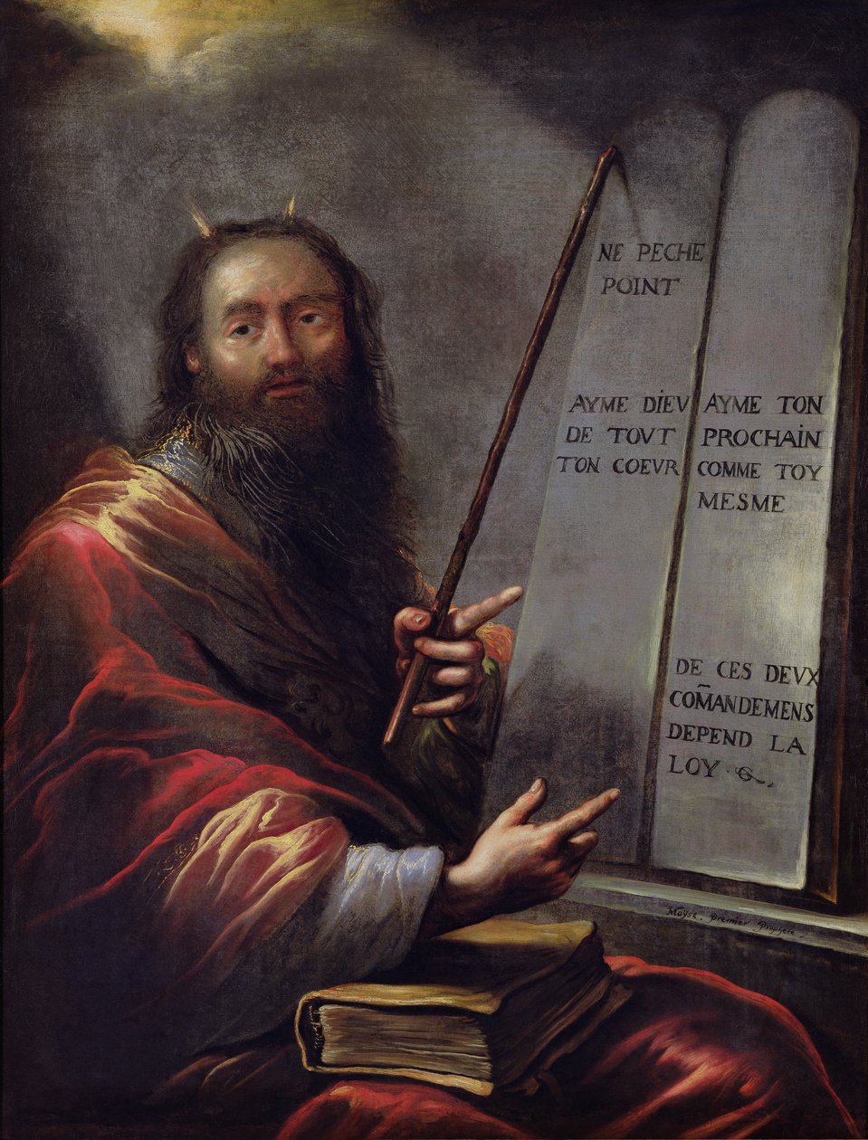 Moses och lagens tavlor av Claude Vignon