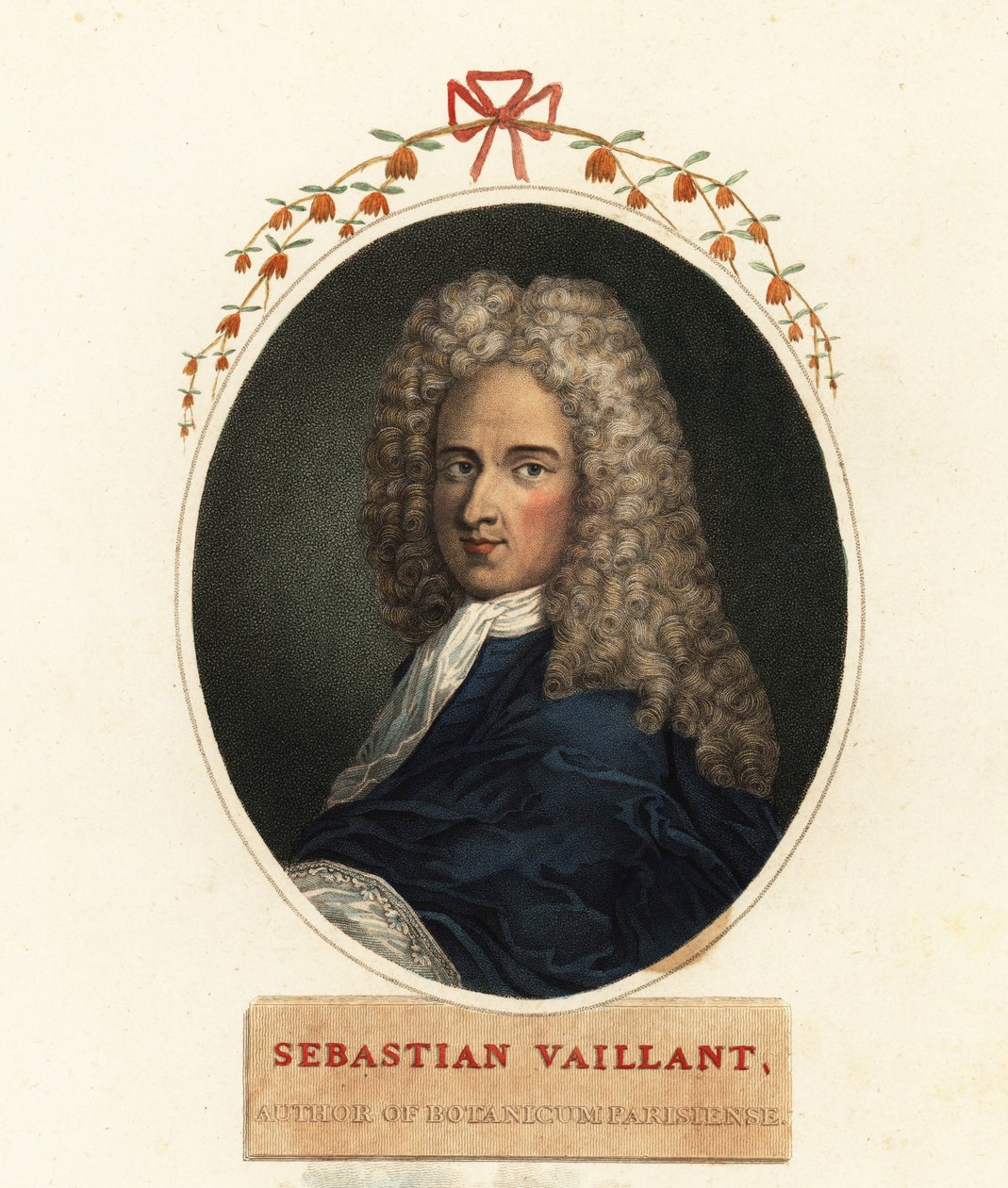Porträtt av Sebastian Vaillant, fransk botaniker av Claude Aubriet