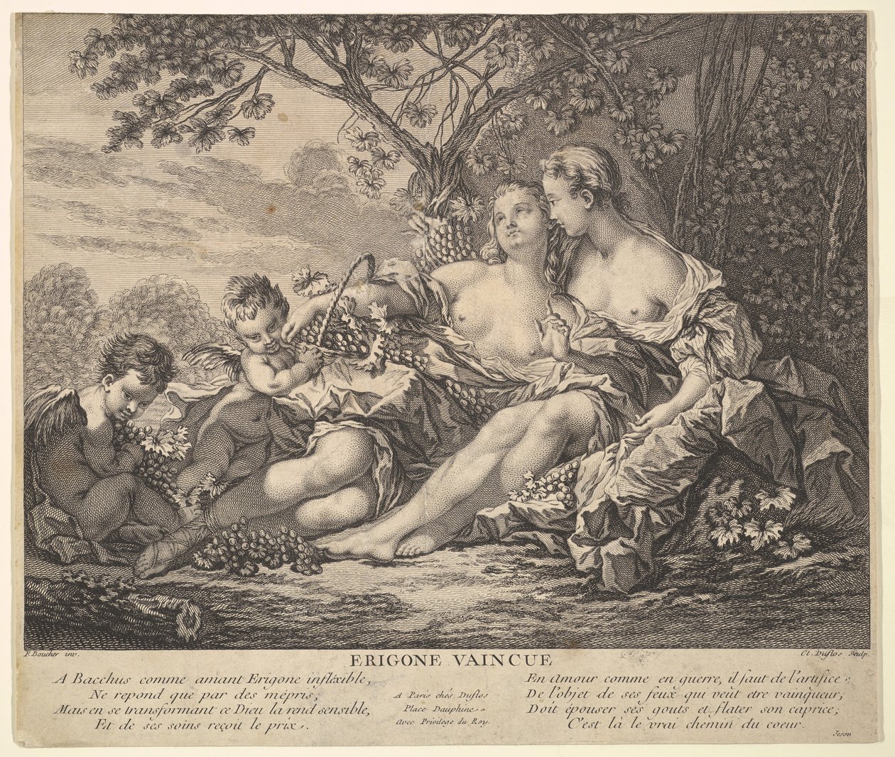 Erigone Vanquished, ca. 1745. av Claude Augustin Duflos