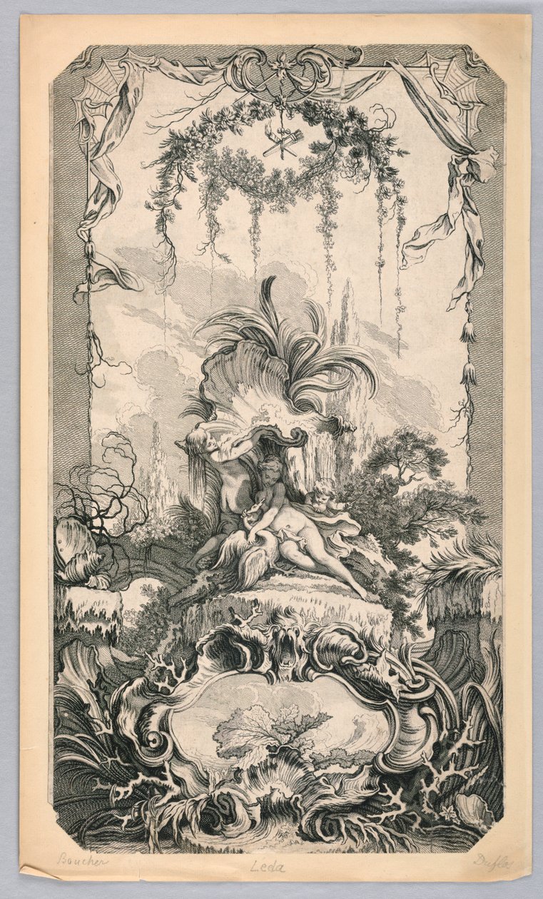 Leda och Svanen av Claude Augustin Duflos