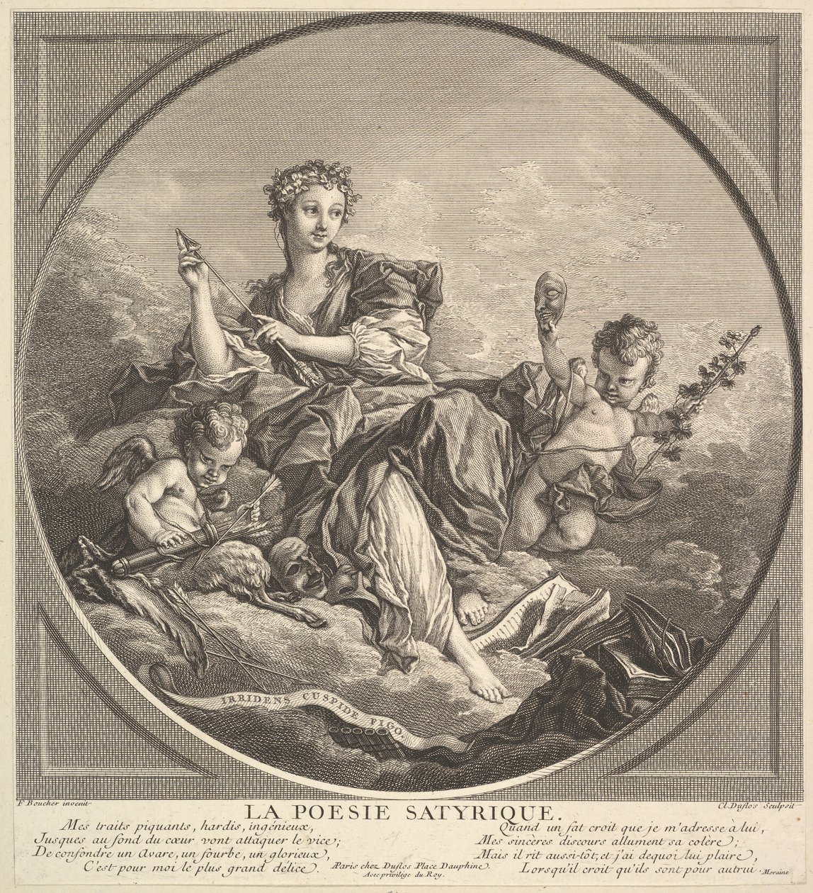 Satyrisk poesi, ca. 1741. av Claude Augustin Duflos