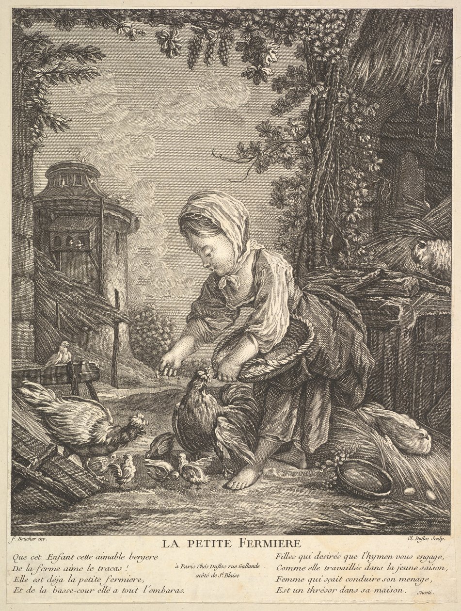 Den lilla bondflickan, ca. 1753. av Claude Augustin Duflos